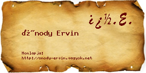 Ónody Ervin névjegykártya