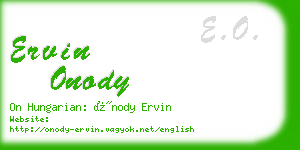 ervin onody business card